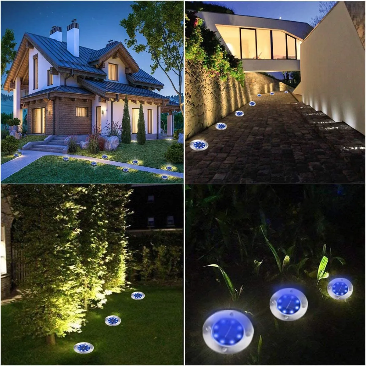 Solar Ground Lights, Waterproof Solar Garden Lights, Upgraded Outdoor Garden Waterproof Bright in-Ground Lights, Landscape Lights for Pathway,Yard,Deck,Lawn,Patio,Walkway (12 Pack Blue Light)
