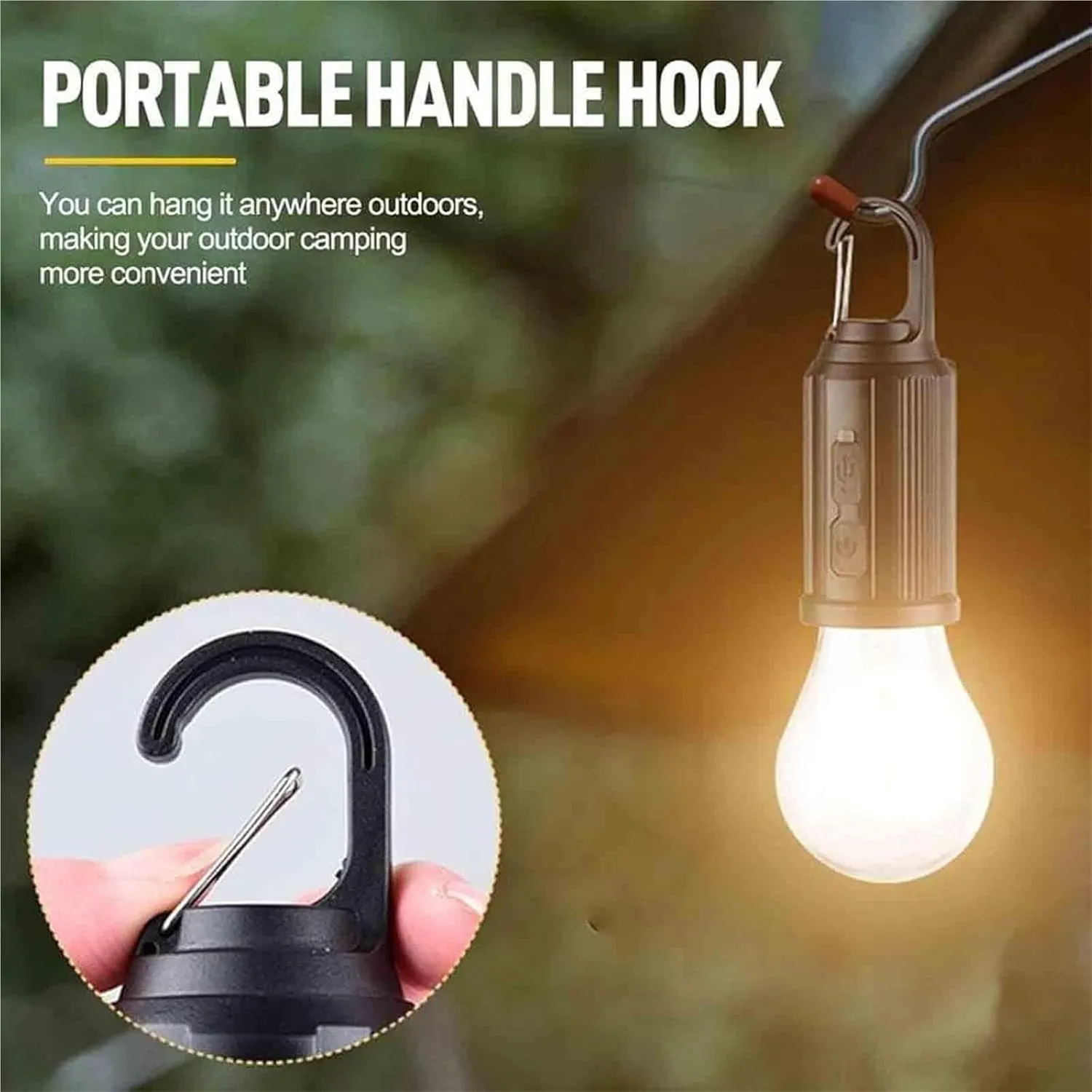 Solar Rechargeable Camping Light, 3 Pack, LED, Yellow, 1 Count