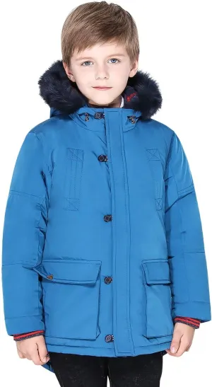 SOLOCOTE Boys Winter Coats Kids Winter Jacket Warm Thick Heavyweight Tough Long Windproof Outwear with Hood