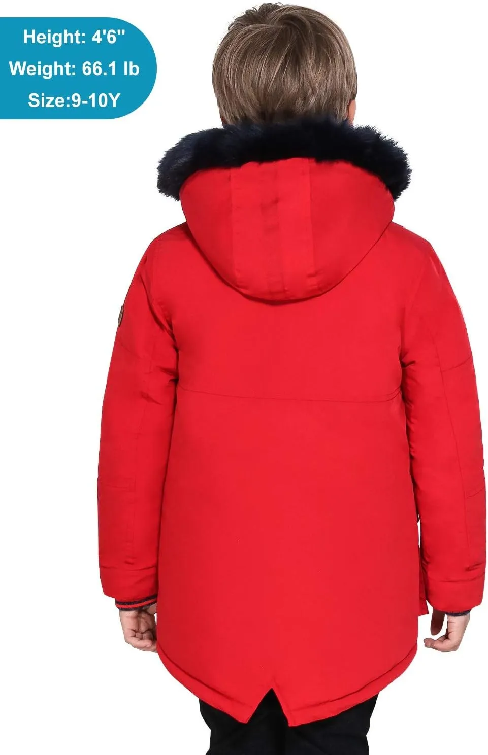 SOLOCOTE Boys Winter Coats Kids Winter Jacket Warm Thick Heavyweight Tough Long Windproof Outwear with Hood