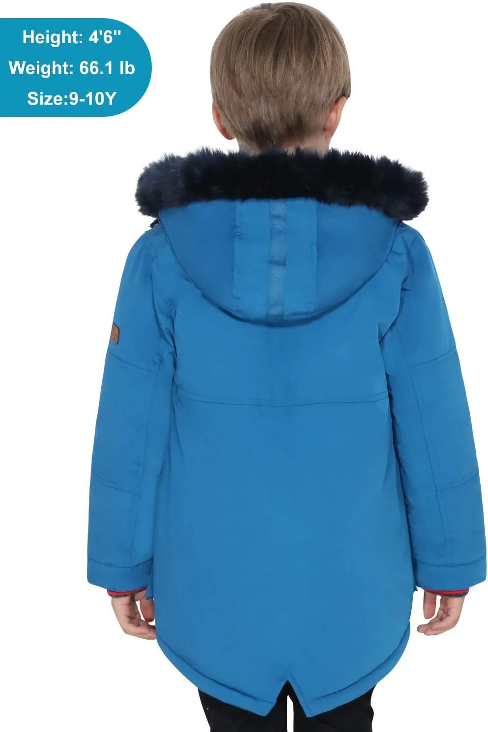 SOLOCOTE Boys Winter Coats Kids Winter Jacket Warm Thick Heavyweight Tough Long Windproof Outwear with Hood