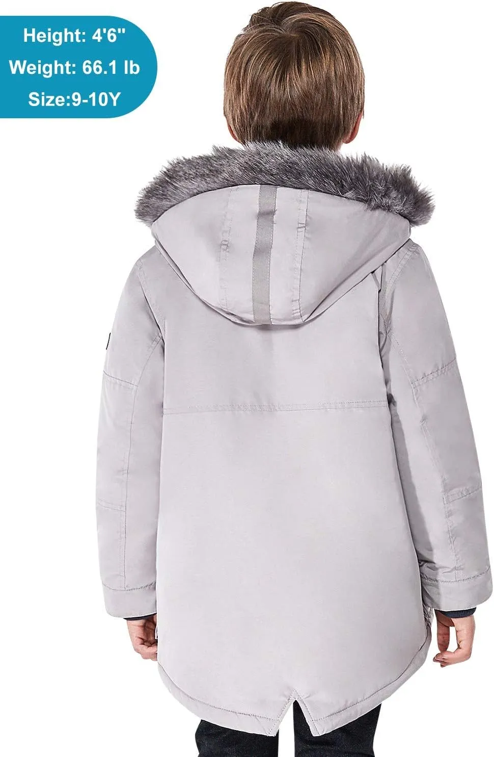 SOLOCOTE Boys Winter Coats Kids Winter Jacket Warm Thick Heavyweight Tough Long Windproof Outwear with Hood