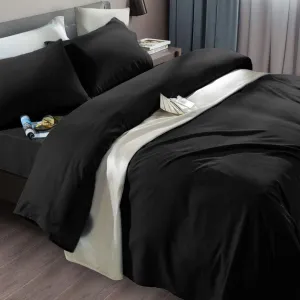 SONORO KATE Bed Sheet Set Super Soft Microfiber 1800 Thread Count Luxury Egyptian Sheets Fit 18-24 Inch Deep Pocket Mattress Wrinkle-6 Piece (Black, Queen)