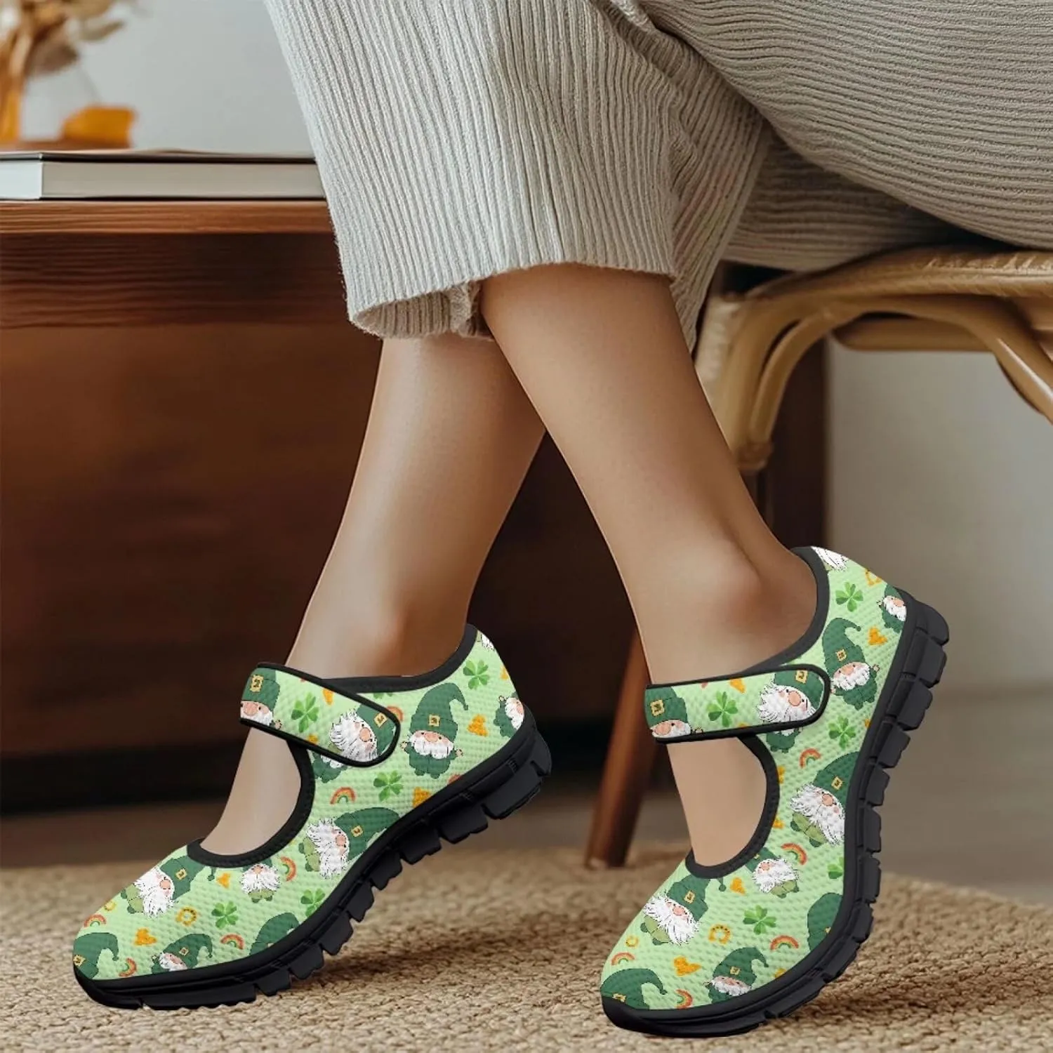 St Patricks Day Mary Jane Shoes for Womens Casual Breathable Casual Flats Non Slip Fashion Walking Sneakers