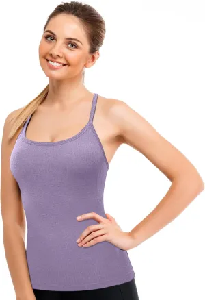 Stan Athletics- Women's Tank Top, Gym Tops for Women, Workout Tank Top with Built-in Bra for Women Ladies Yoga Tops Women Summer Top (Racerback Tank Top, Large, Light Purple)