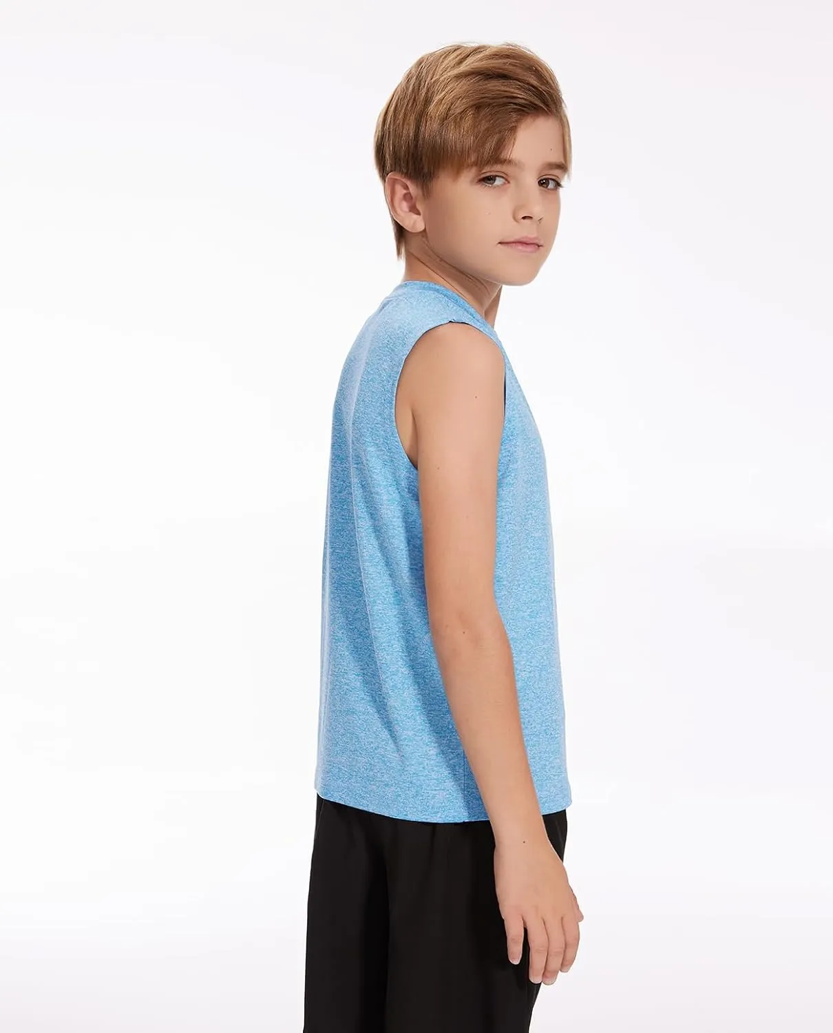 Star Vibe 5 Pack Boys Tank Tops Dry-Fit, Moisture Wicking Active Athletic Shirts Sleeveless Performance T-Shirts for Kids