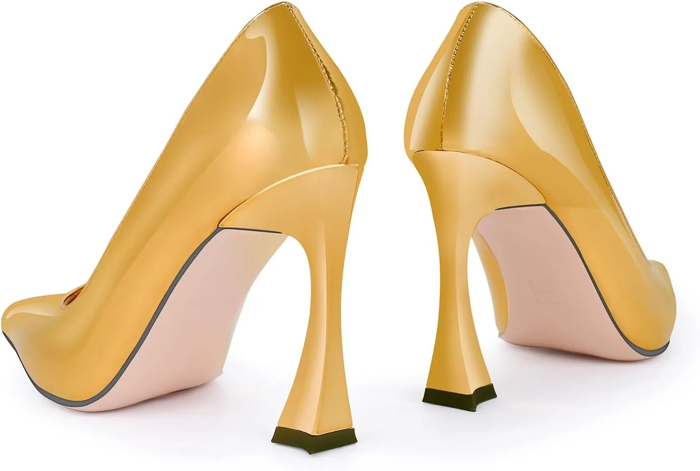 Stiletto Mid Heel for Women Pointed Toe Stiletto Heels Closed Toe Pumps Slip on High Heels 4 inch Dress Pumps