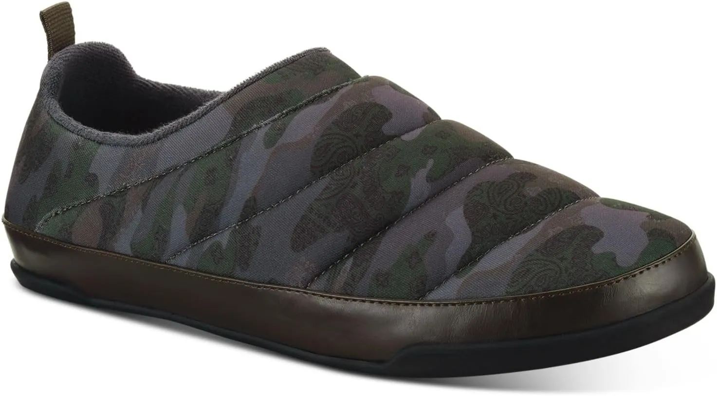 SUN STONE Mens Green Camouflage Pull Tab Goring Comfort Quilted Derek Round Toe Platform Slip On Slippers Shoes 9 M