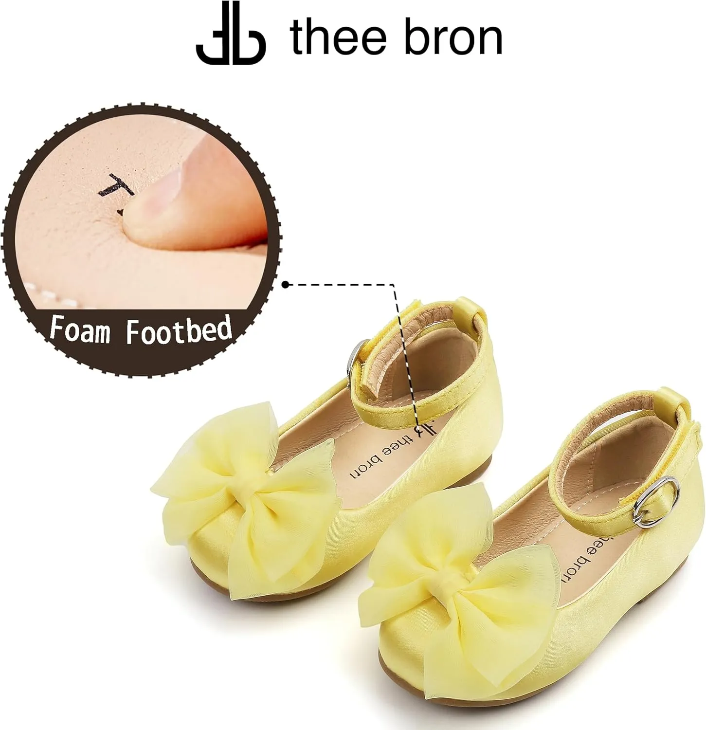 THEE BRON Toddler Little Girl Mary Jane Dress Shoes Princess Ballerina Flat Shoes
