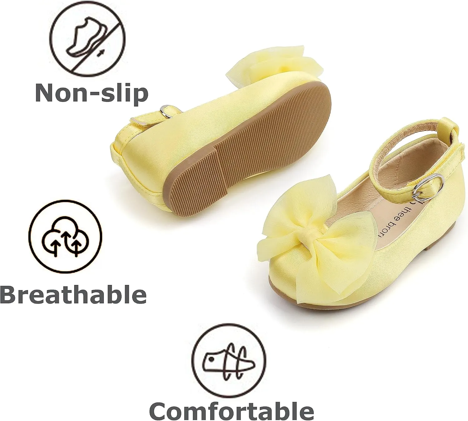 THEE BRON Toddler Little Girl Mary Jane Dress Shoes Princess Ballerina Flat Shoes