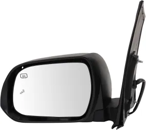 TRQ Left Mirror with Heat Manual Folding with Blind Spot Indicator Drivers Side Compatible with 2013-2017 Toyota Sienna TO1320301