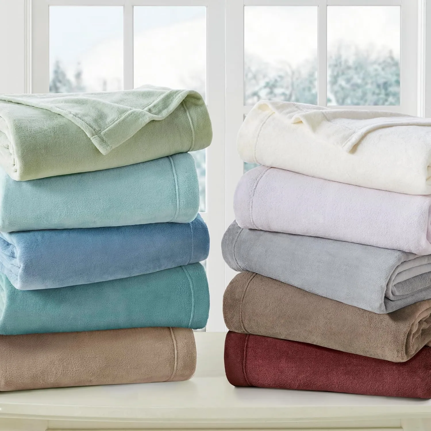 True North by Sleep Philosophy Plush Sheet Set King, Solid Color, Warm & Soft Bedding King Size Sheets, Fitted Pocket Fits Up to 16" Mattress, Soloft, King, Grey, 4 Piece