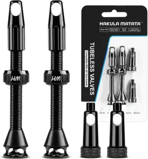 Tubeless Presta Valve Stem 44/48/60 mm, Super Light Alloy Presta Valve Stem Kit with Valve Core Remover Tool and Valve Stem Cap, Fits Most MTB Rim - Multiple Color and Size Options(Pair)