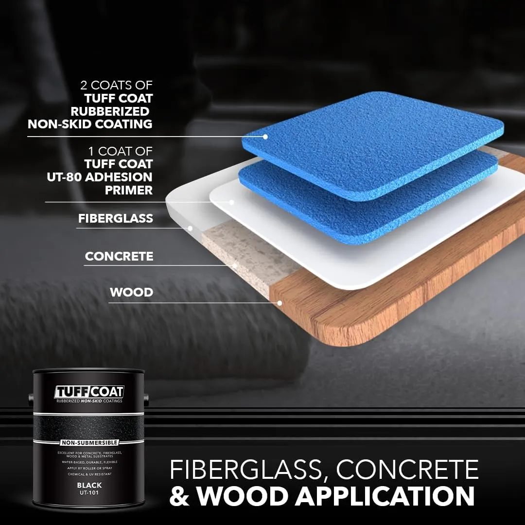 Tuff Coat UT-101 Black - 1 Gallon: Medium Texture, Non-Submersible, Water-Based, Rubberized Non-Skid Coating