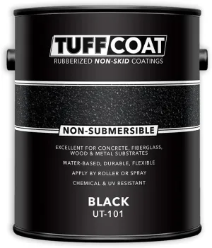 Tuff Coat UT-101 Black - 1 Gallon: Medium Texture, Non-Submersible, Water-Based, Rubberized Non-Skid Coating