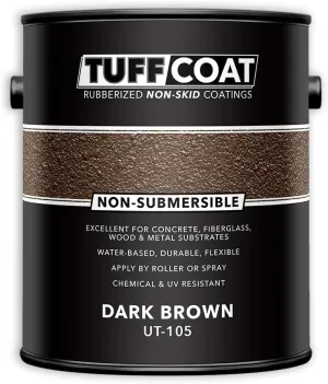 Tuff Coat UT-105 Dark Brown - 1 Gallon: Medium Texture, Non-Submersible, Water-Based, Rubberized Non-Skid Coating