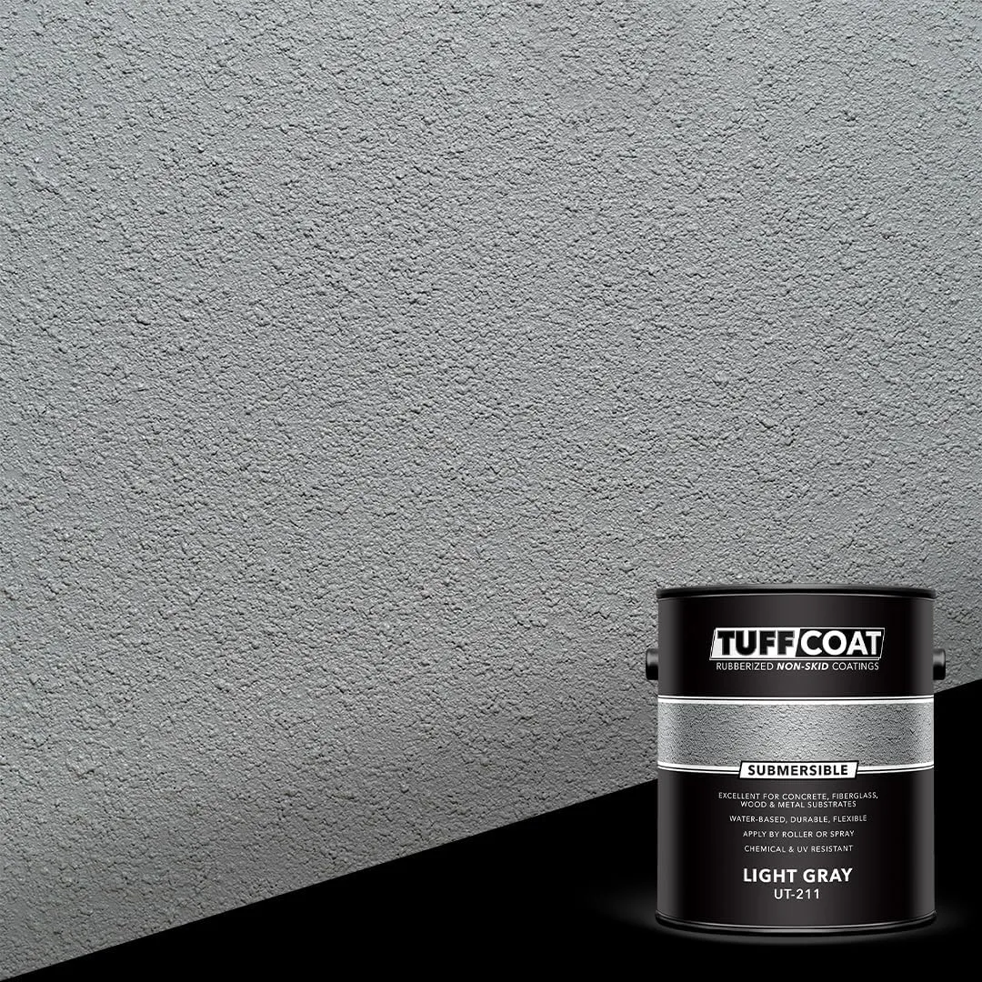 Tuff Coat UT-211 Light Gray - 1 Gallon: Submersible, Water-Based, Rubberized Non-Skid Coating
