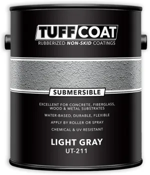 Tuff Coat UT-211 Light Gray - 1 Gallon: Submersible, Water-Based, Rubberized Non-Skid Coating