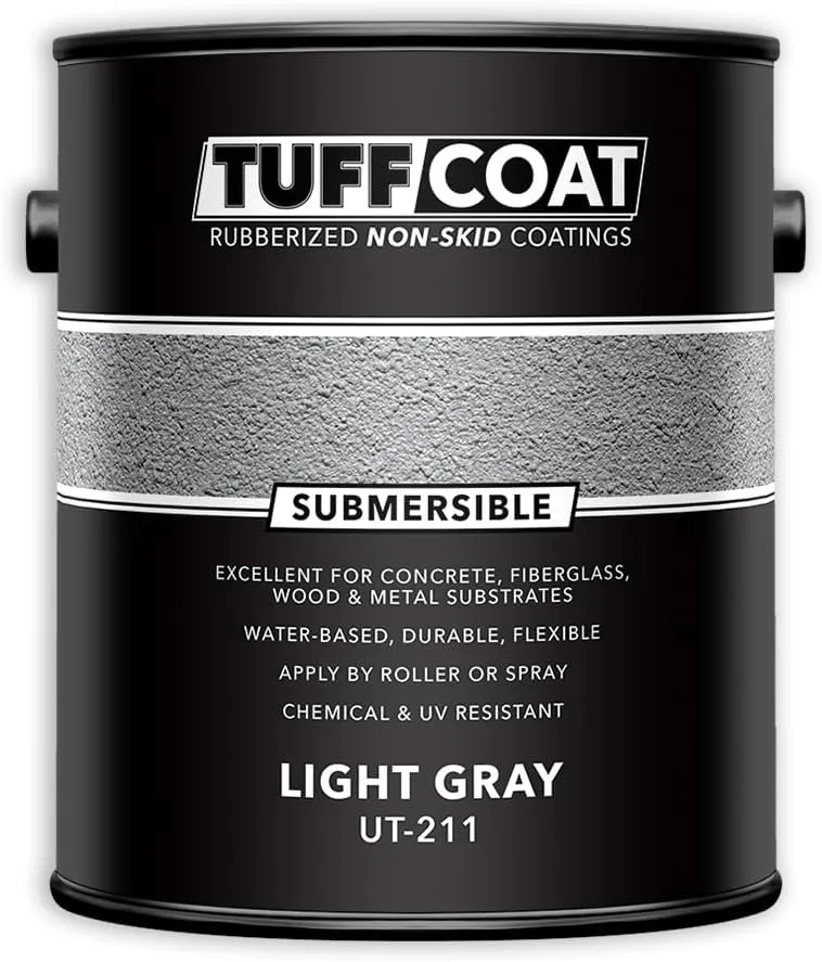 Tuff Coat UT-211 Light Gray - 1 Gallon: Submersible, Water-Based, Rubberized Non-Skid Coating