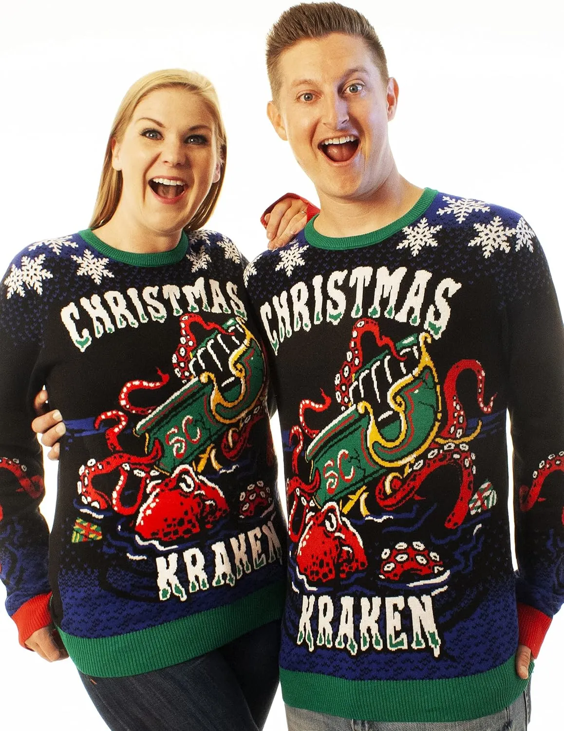 Ugly Christmas Party Knitted Ugly Christmas Sweater for Men and Women - Reindeer & Animals