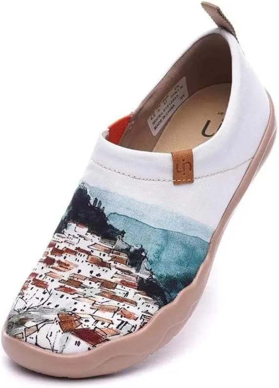 UIN Women's Artistic Design Slip-On Microfiber PU Shoes Stylish Comfortable Casual Loafers Lightweight Everyday Travel Footwear