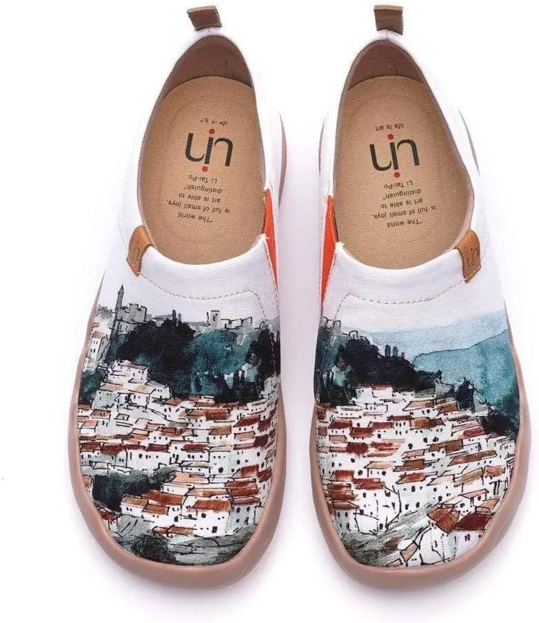UIN Women's Artistic Design Slip-On Microfiber PU Shoes Stylish Comfortable Casual Loafers Lightweight Everyday Travel Footwear