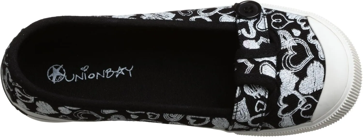 UNIONBAY Little Kid/Big Kid Abbie Metallic Heart T-Strap Slip-On