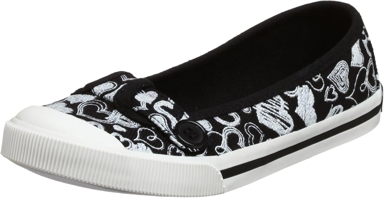 UNIONBAY Little Kid/Big Kid Abbie Metallic Heart T-Strap Slip-On