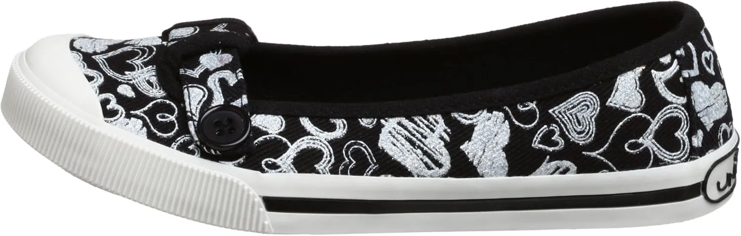 UNIONBAY Little Kid/Big Kid Abbie Metallic Heart T-Strap Slip-On