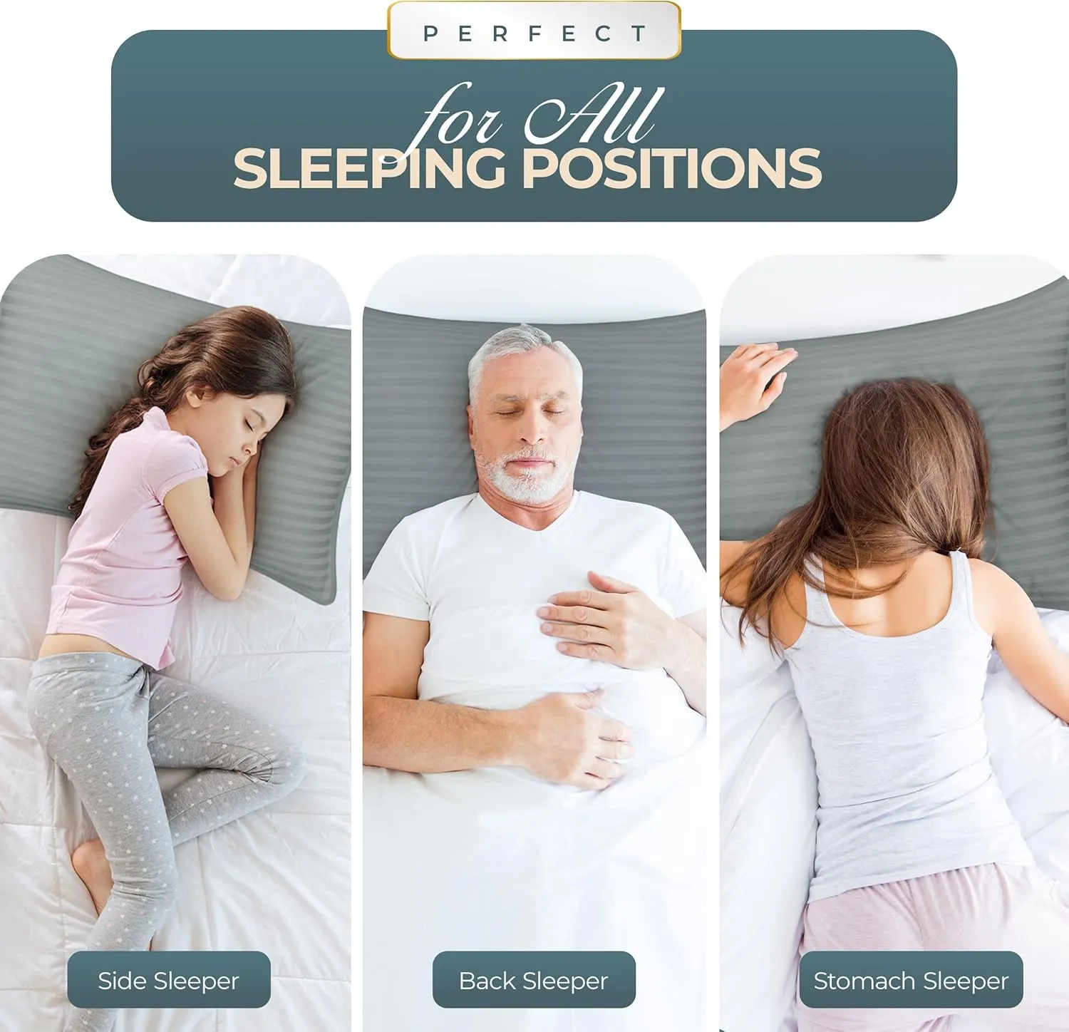 Utopia Bedding Bed Pillows for Sleeping Queen Size (Light Grey), Set of 2, Cooling Hotel Quality, for Back, Stomach or Side Sleepers