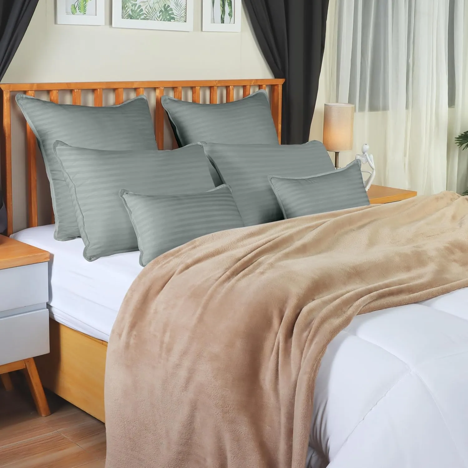 Utopia Bedding Bed Pillows for Sleeping Queen Size (Light Grey), Set of 2, Cooling Hotel Quality, for Back, Stomach or Side Sleepers