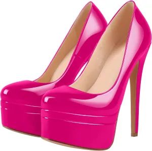 VERISSON Fashionable Slip-on High Heeled Platform Pumps Stiletto Court Shoes for Wedding Dress