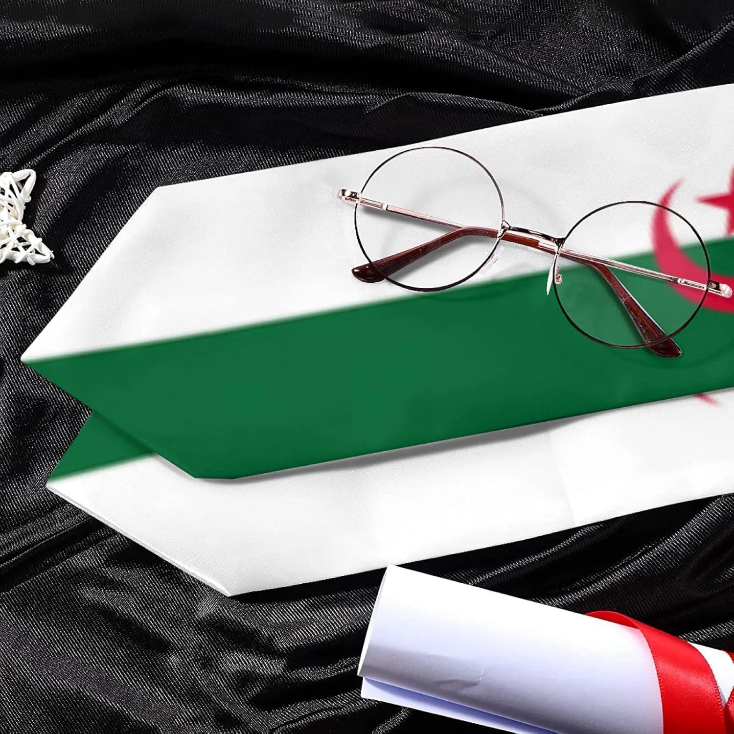 Vintage Flag Graduation Stole Scarf Shawl Sash for Abroad Student International Study Class of 2024