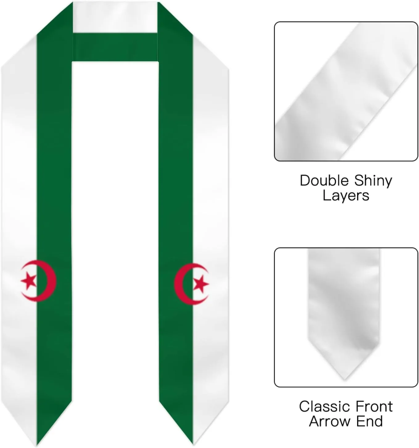 Vintage Flag Graduation Stole Scarf Shawl Sash for Abroad Student International Study Class of 2024