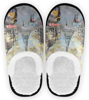 visesunny Slippers for Women Mens Stylish Foral Winter Warm Memory Foam Cotton Home Slippers Soft Plush Fleece Slip on House Slippers Unisex Indoor Outdoor Shoes