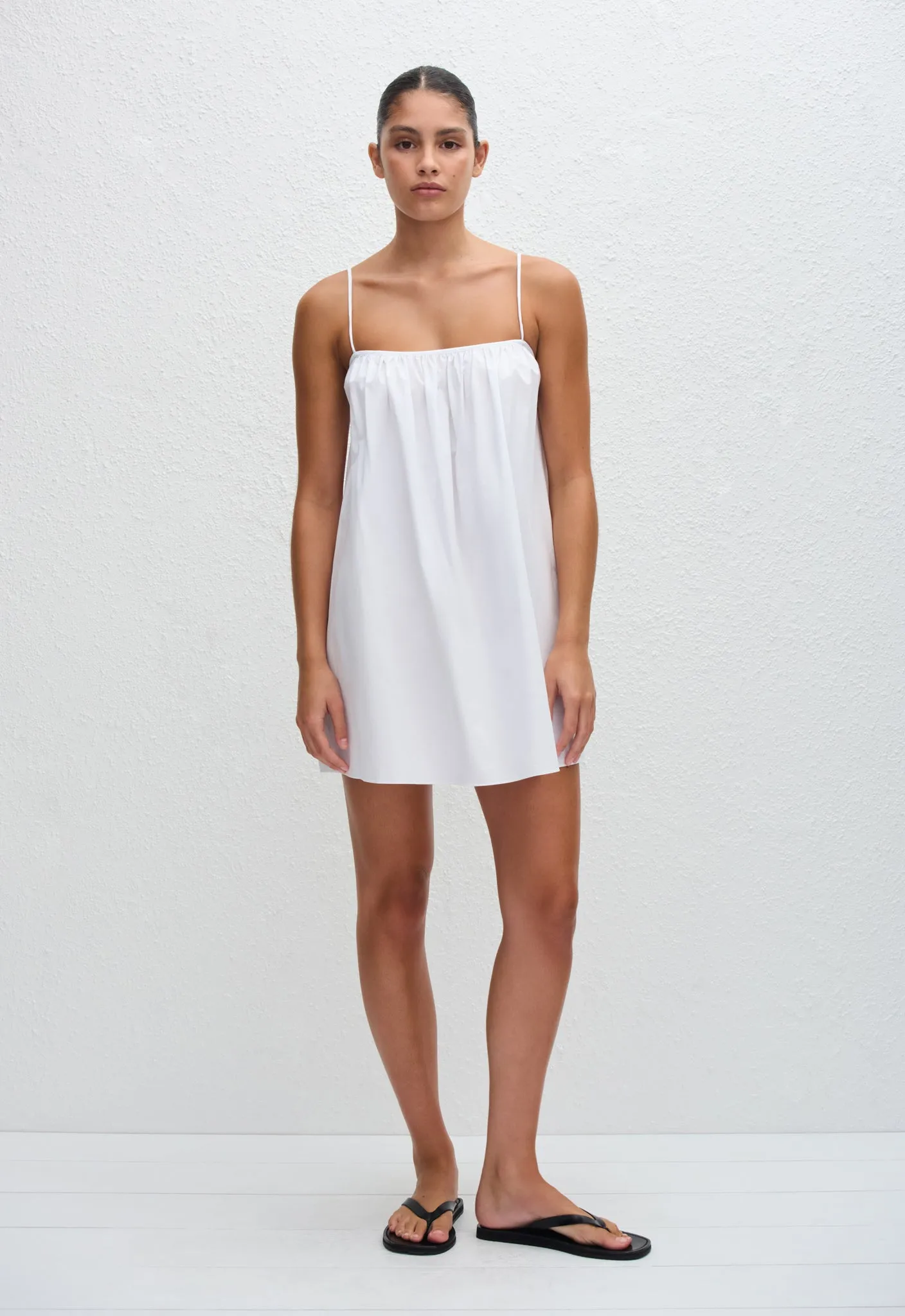 Voluminous Cami Mini Dress - White