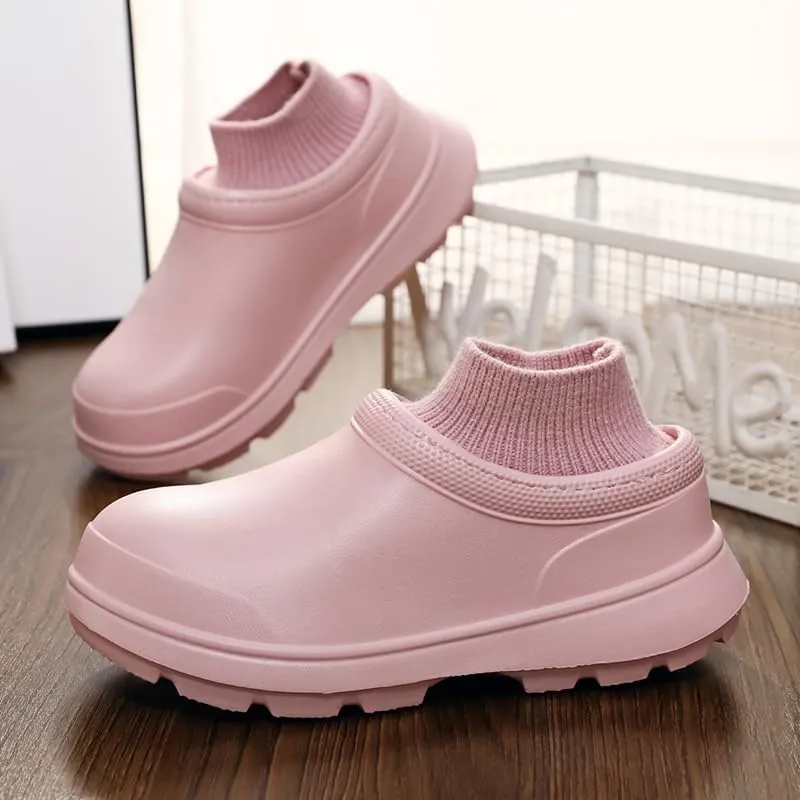 Waterproof cotton slippers for women in winter indoor home furnishing warm outdoor non-slip cotton shoes for men in winter