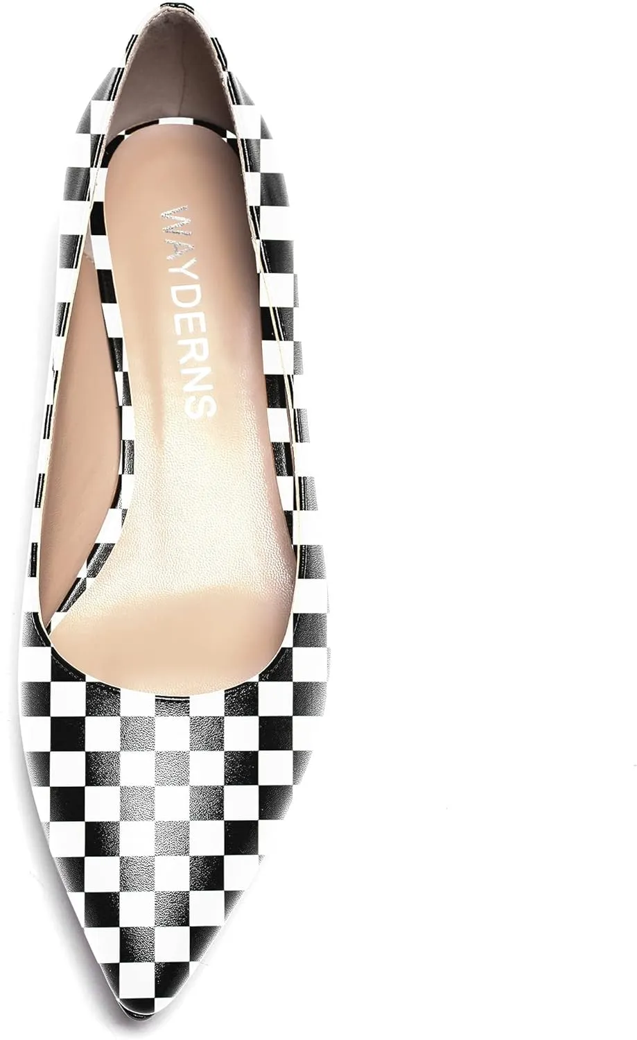 WAYDERNS Women's Matte Slip On Pointed Toe Chunky Low Block Heel Pumps Shoes 2 Inch