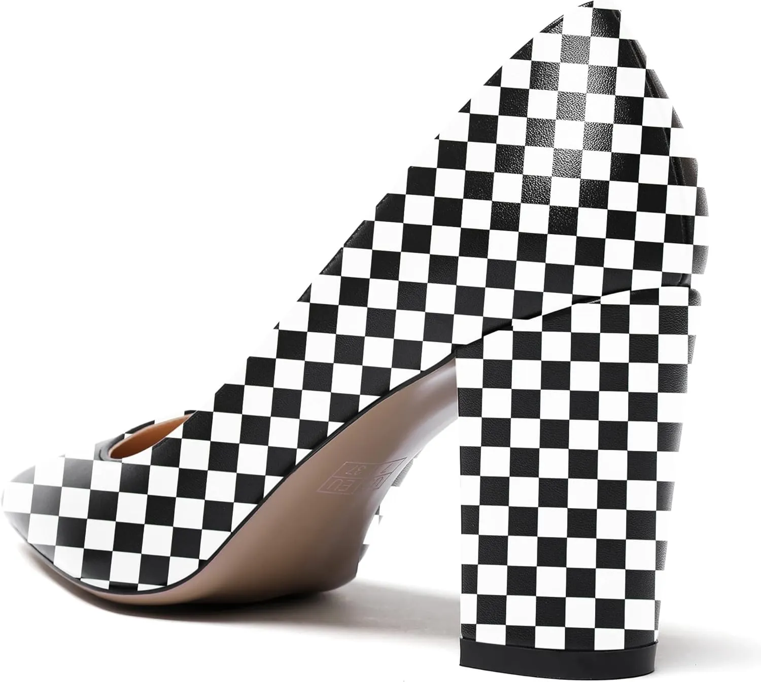 WAYDERNS Women's Slip On Matte Pointed Toe Block High Heel Pumps Shoes 3.5 Inch