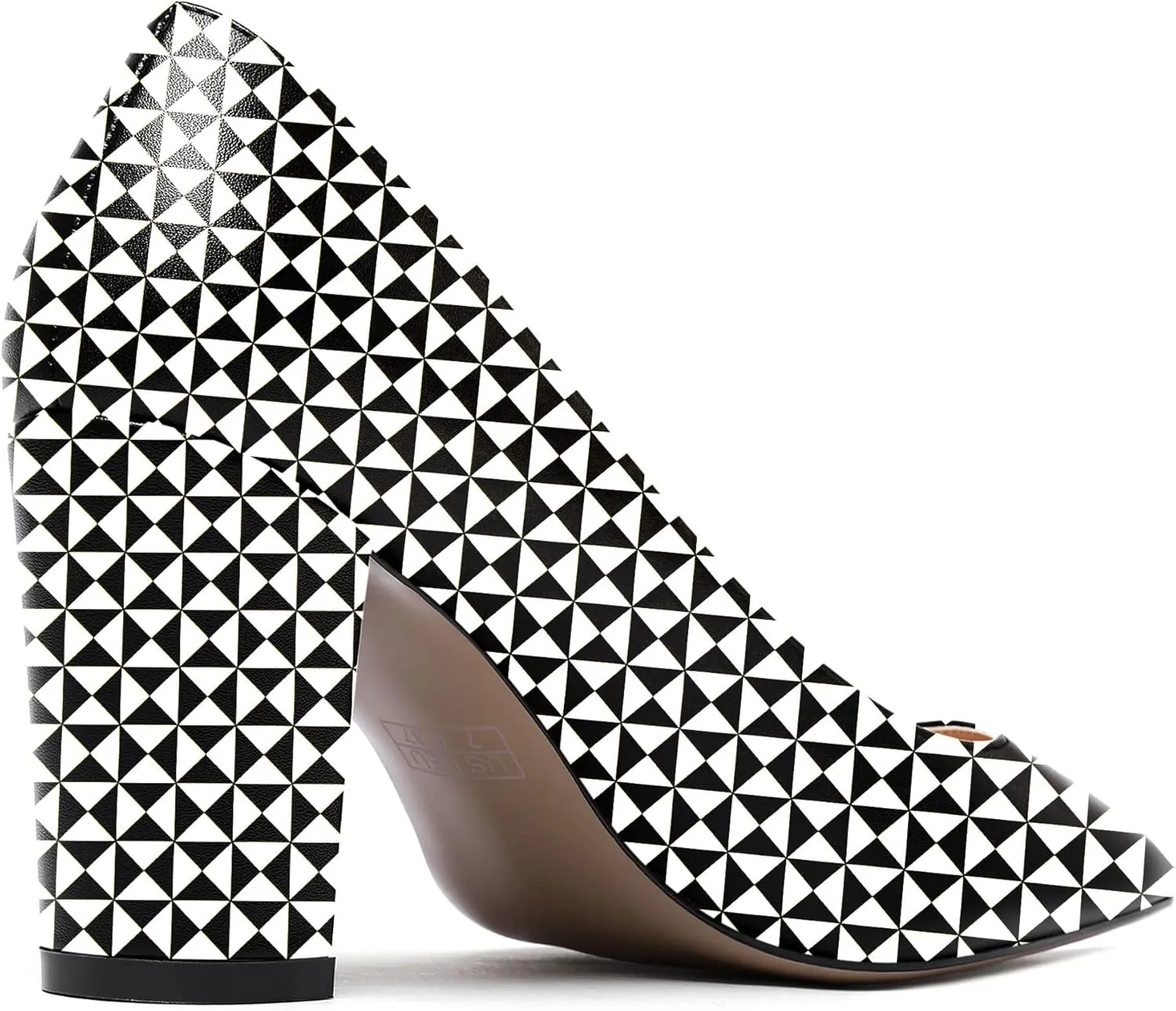 WAYDERNS Women's Slip On Matte Pointed Toe Block High Heel Pumps Shoes 3.5 Inch
