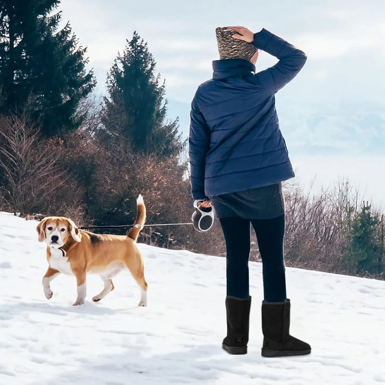 Winter Boots for Women, Classic Mid-Calf Snow Boots, Waterproof Warm Fur Lining Fashion Winter Boots for Women Girls Ladies Outdoor, Slip on & Comfortable, Anti-Slip, Size: 5-10 US