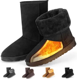 Winter Boots for Women, Classic Mid-Calf Snow Boots, Waterproof Warm Fur Lining Fashion Winter Boots for Women Girls Ladies Outdoor, Slip on & Comfortable, Anti-Slip, Size: 5-10 US