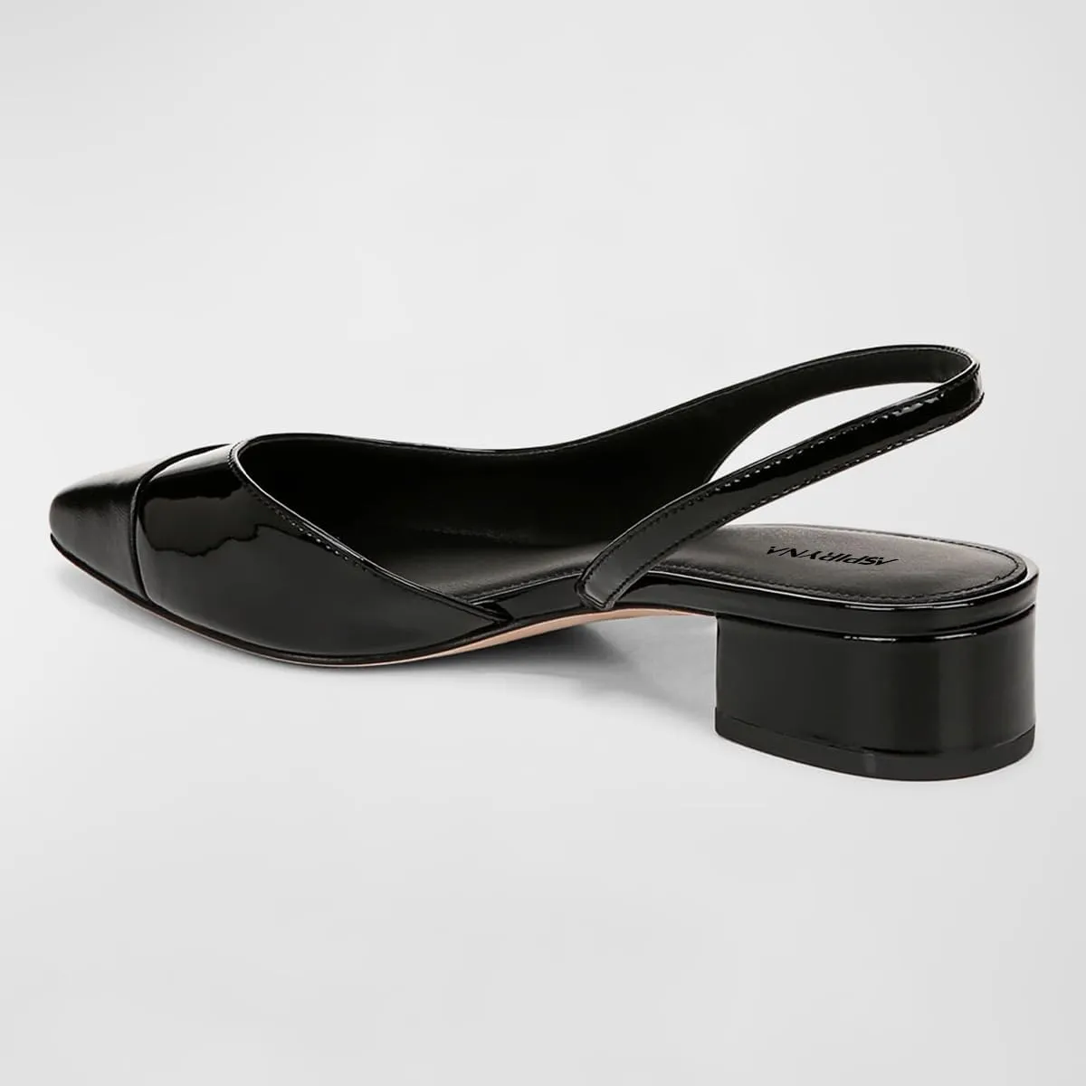 Women Closed Square Cap Toe Slingback Pumps Slip on Chunky Block Low Heels Stylish Dating Party Dress Shoes Size 4-16 US