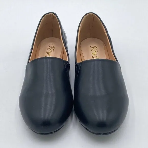 Women Fashion Closed Almond Toe Pumps Solid Color Loafer Flats Slip On Cozy Part