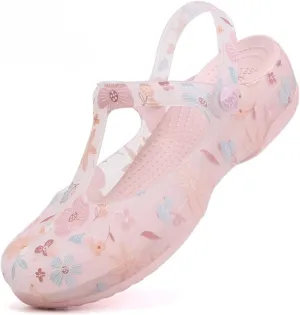 Women's Classic Garden Clogs,Thick-Soled Non-Slip Baotou Casual Slip-On Water Sandals,Lndoor and Outdoor Beach Slippers. (Pink,7)
