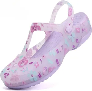 Women's Classic Garden Clogs,Thick-Soled Non-Slip Baotou Casual Slip-On Water Sandals,Lndoor and Outdoor Beach Slippers. (Purple,5)