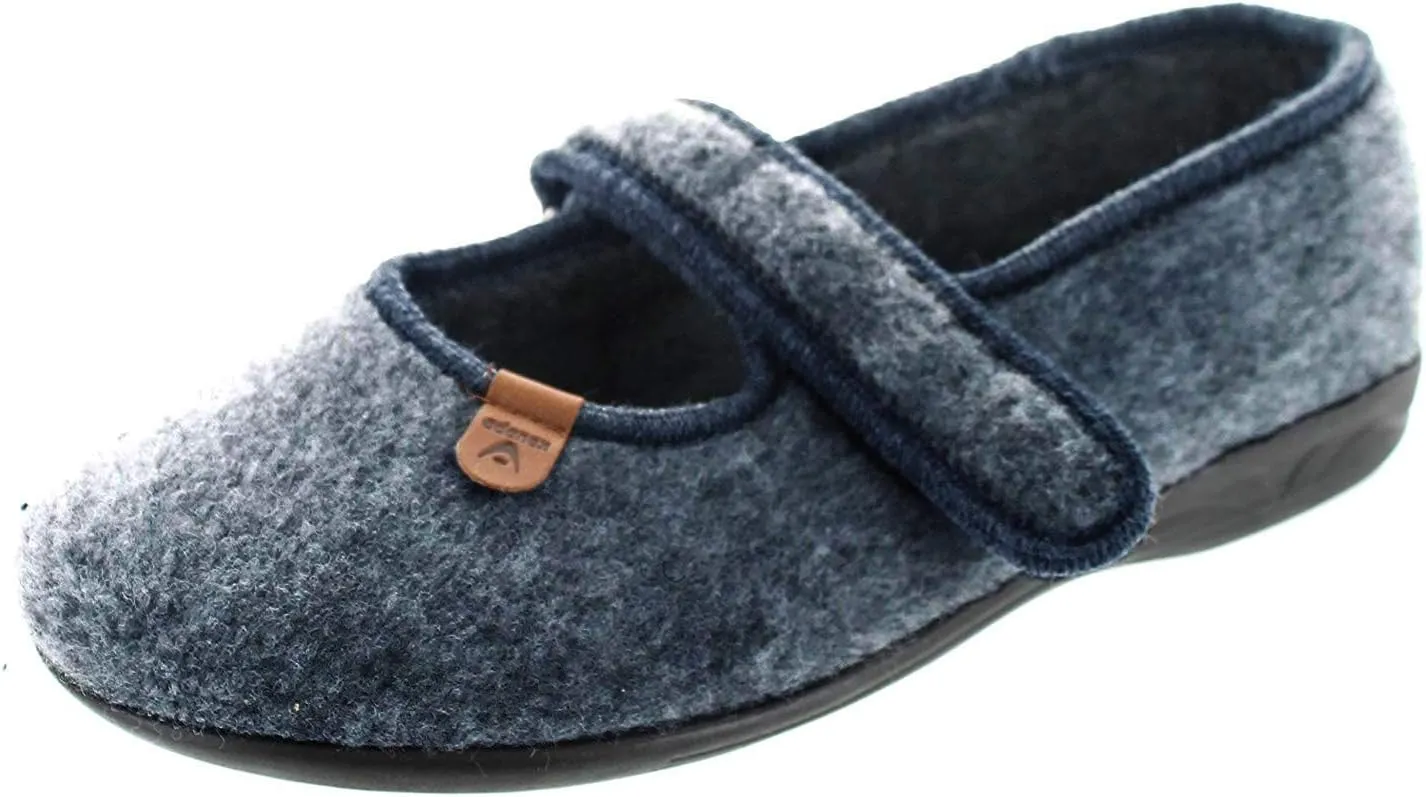 Womens Felt Closed Toe Mary Jane Slippers