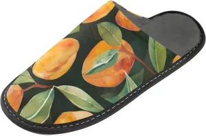 Women's Fuzzy House Slippers Memory Foam Slippers, Casual Unisex House Shoes Slip on Scuff Outdoor Indoor Warm Bedroom Shoes Mango Pattern