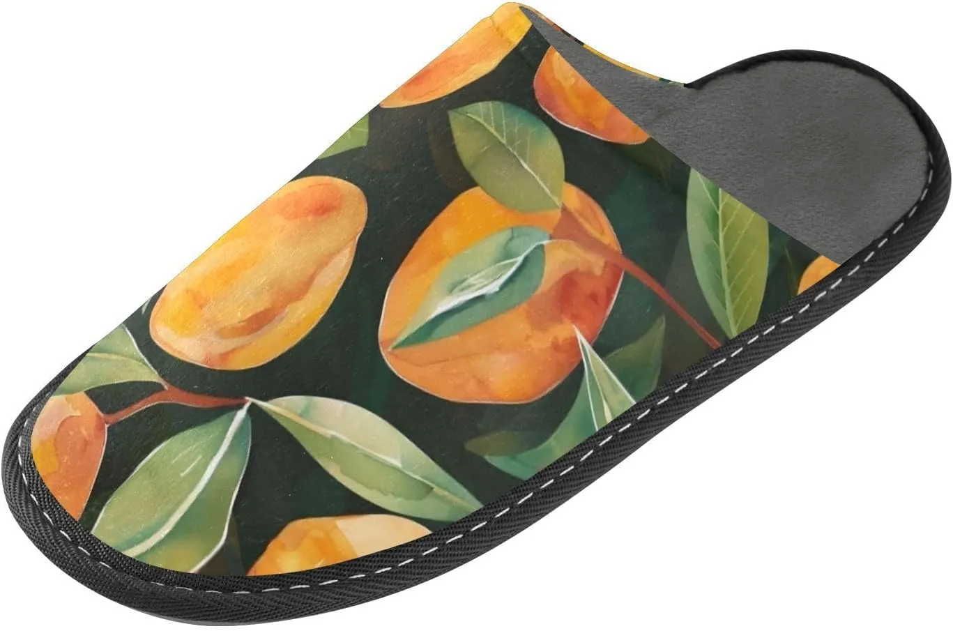 Women's Fuzzy House Slippers Memory Foam Slippers, Casual Unisex House Shoes Slip on Scuff Outdoor Indoor Warm Bedroom Shoes Mango Pattern