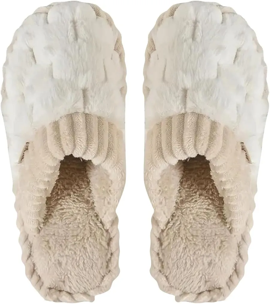 Women's Fuzzy Plush Slippers - Soft, Warm, and Cozy Indoor Slip-Ons with Non-Slip Sole for Home and Lounge Wear